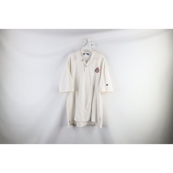 Champion Other - Vtg 90s Champion Mens XL Spell Out Ohio State University Golf Polo Shirt White